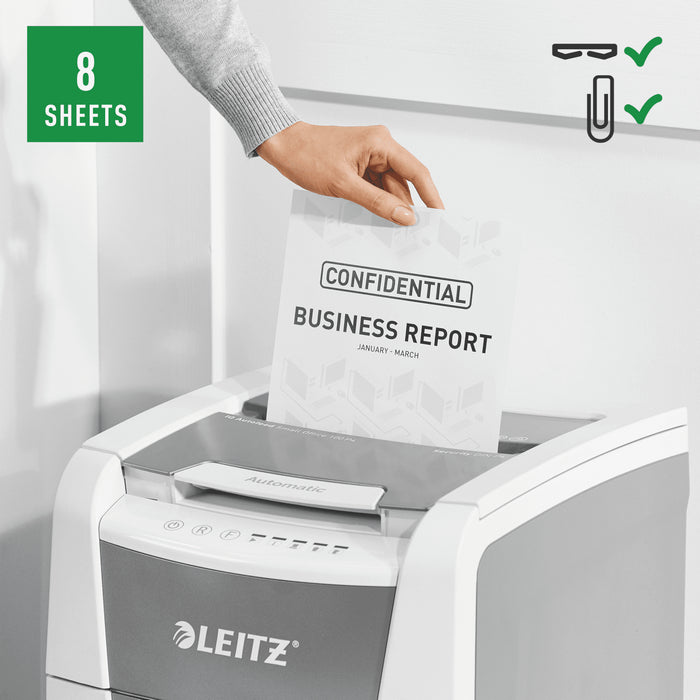 DISTRUGATOR DOCUMENTE automat Leitz IQ Small Office, P4, cross-cut (confeti), 100 coli, cos 34l*