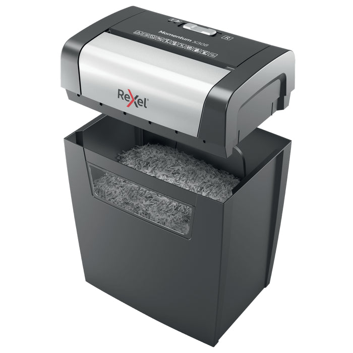 DISTRUGATOR DOCUMENTE manual REXEL MOMENTUM X308, P3, cross-cut (confeti), 8 coli, cos 15l, negru*