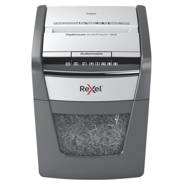 DISTRUGATOR DOCUMENTE automat REXEL OPTIMUM 50X, P4, cross-cut (confeti) 4 x 28 mm, 50 coli, cos 20l*