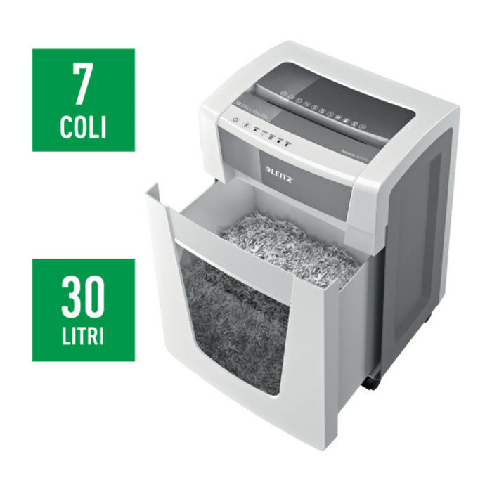 DISTRUGATOR DOCUMENTE manual LEITZ IQ Office Pro, P5+, micro-cut (particule) 2 x 5 mm, cos 30l, alb, 7 coli*
