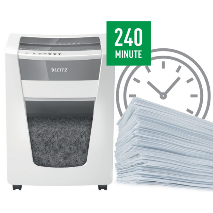 DISTRUGATOR DOCUMENTE manual LEITZ IQ Office Pro, P5+, micro-cut (particule) 2 x 5 mm, cos 30l, alb, 7 coli*