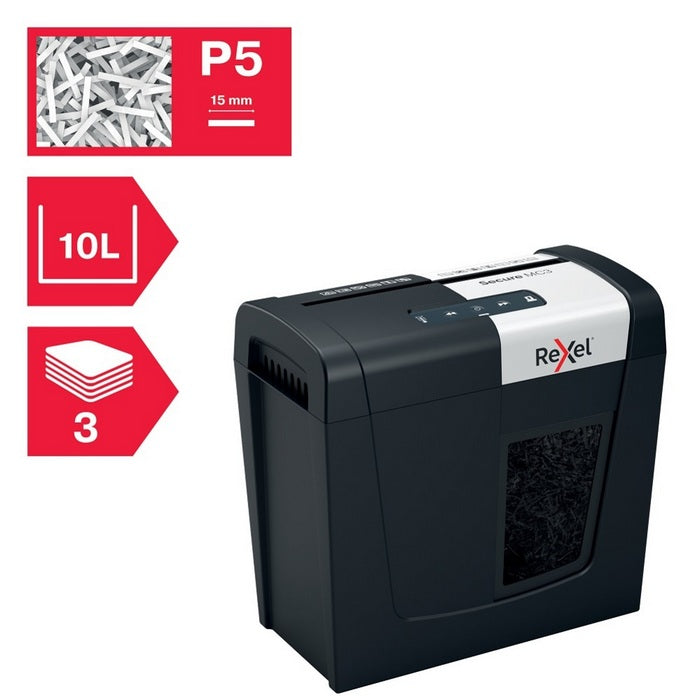 DISTRUGATOR DOCUMENTE manual REXEL SECURE MC3, P5, micro-cut (particule) 2 x 15 mm, 3 coli, 10l*