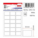 ETICHETE ADEZIVE ALBE TANEX, RECTANGULARE, la set