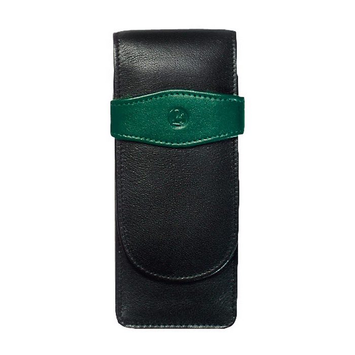ETUI PELIKAN DIN PIELE, TG32 negru-verde, pentru 3 instrumente de scris*