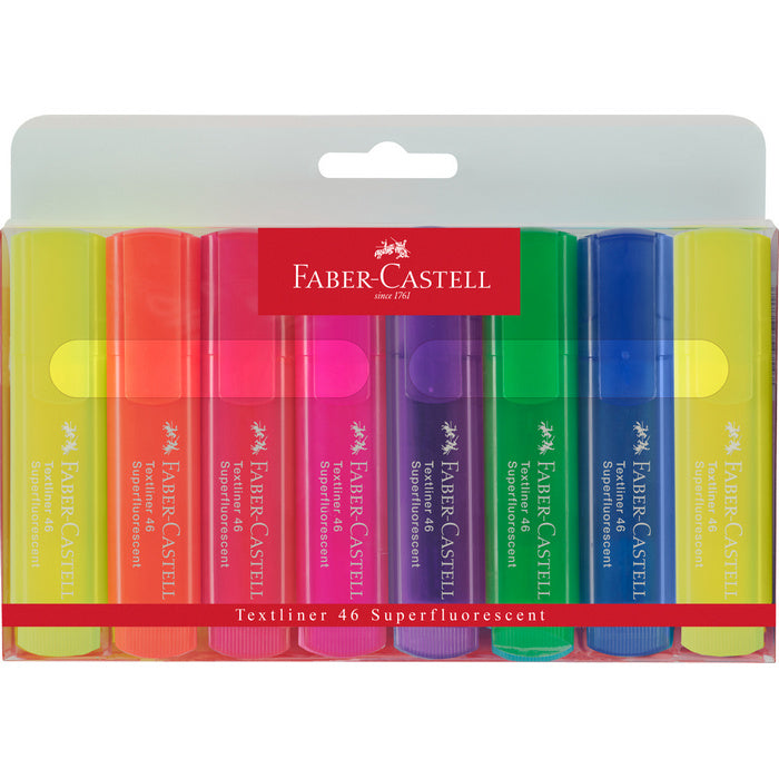 TEXTMARKER (EVIDENTIATOR) FABER-CASTELL 1546 SUPER FLUO, set 8 buc