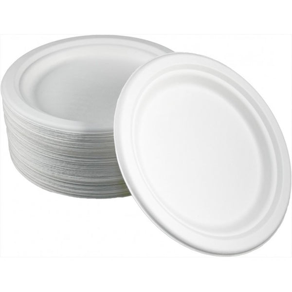 FARFURII PLATE Biodegradabile albe, 25 cm, 50 buc/set