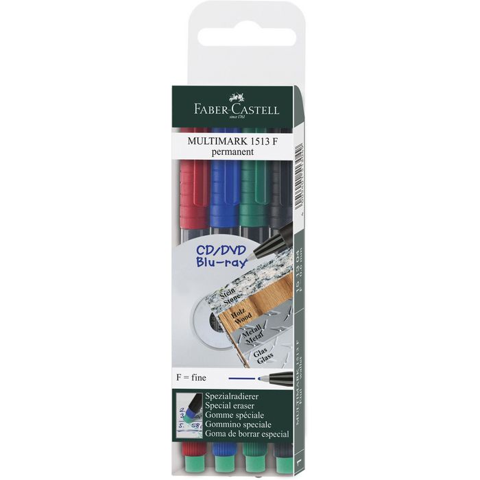 MARKER MULTIMARK FABER-CASTELL - set 4 bucati, scriere de la 0,40 mm la 1,00 mm