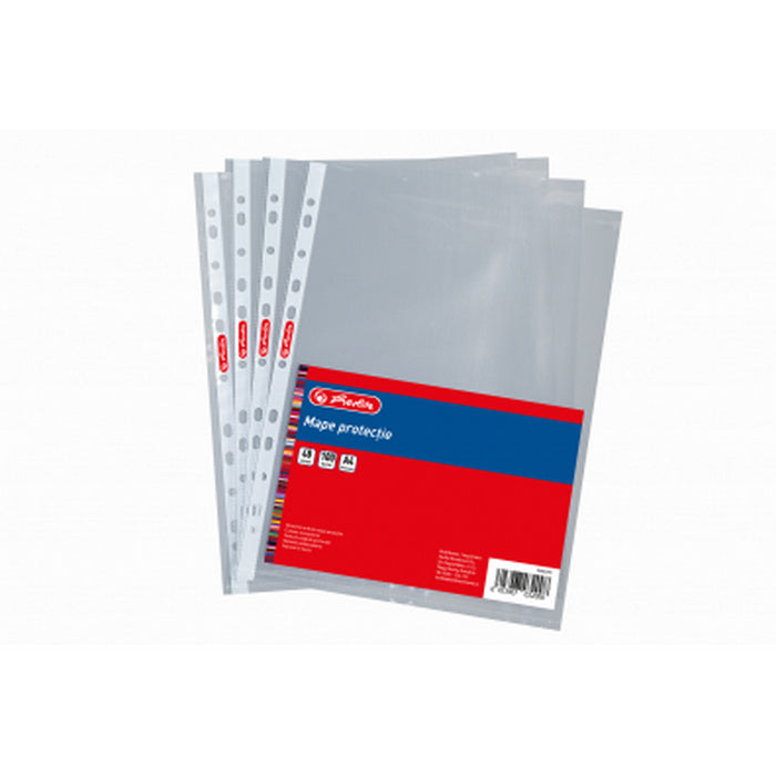 FOLIE DOCUMENTE A4 HERLITZ, 40 microni, set 100 buc