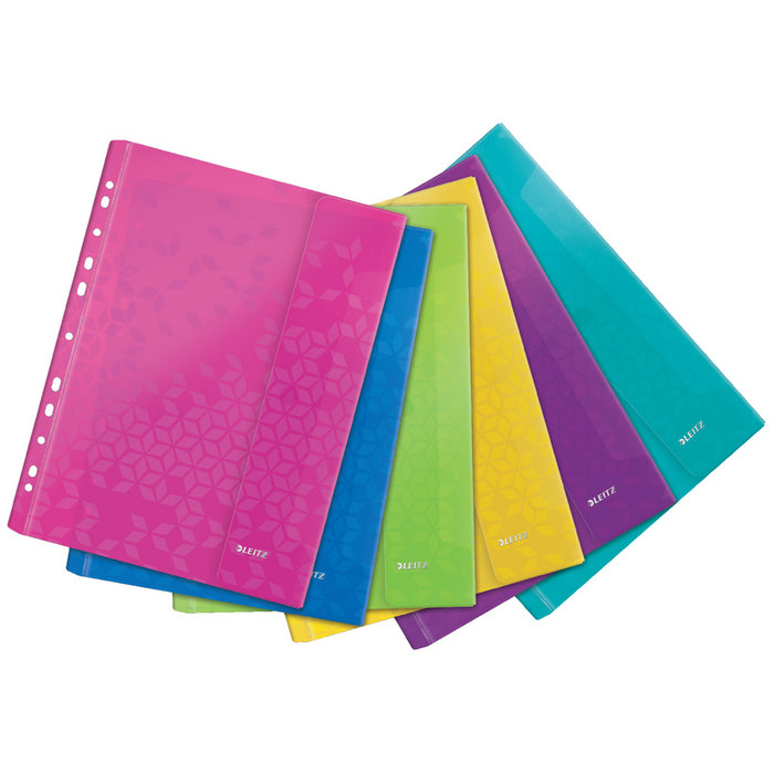 MAPA PLASTIC A4 LEITZ Wow, cu arici, set 6 buc, CULORI MIXATE ASORTATE