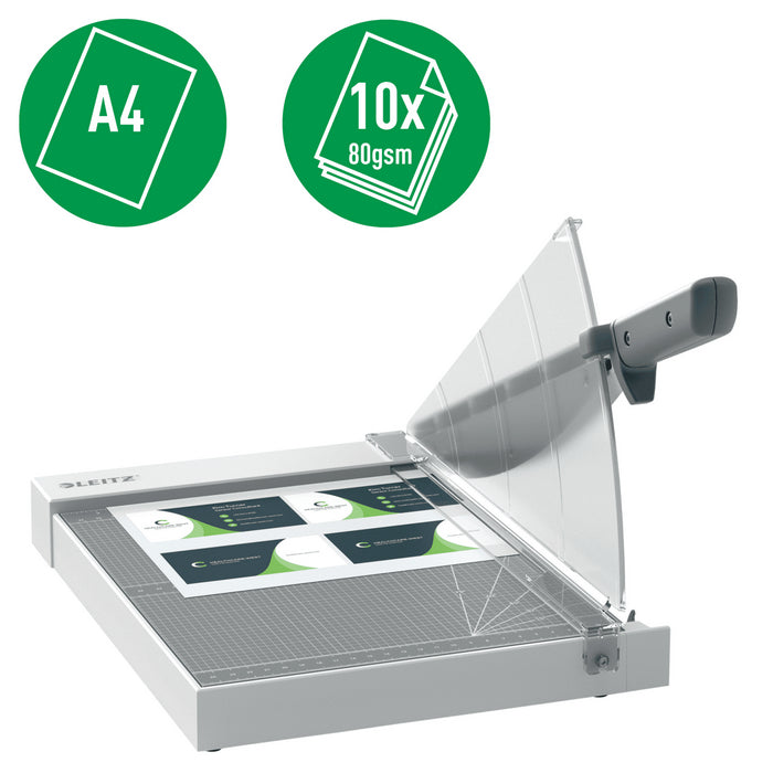 GHILOTINA LEITZ Home Office Precision, A4, 10 coli, indicator laser inclus, gri*