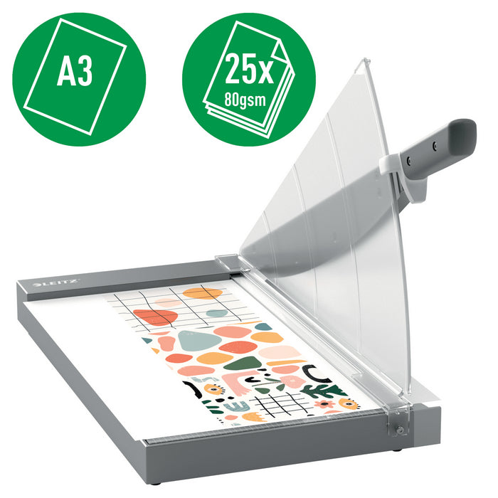 GHILOTINA LEITZ Office Pro Precision, A3, 25 coli, indicator laser inclus, gri*