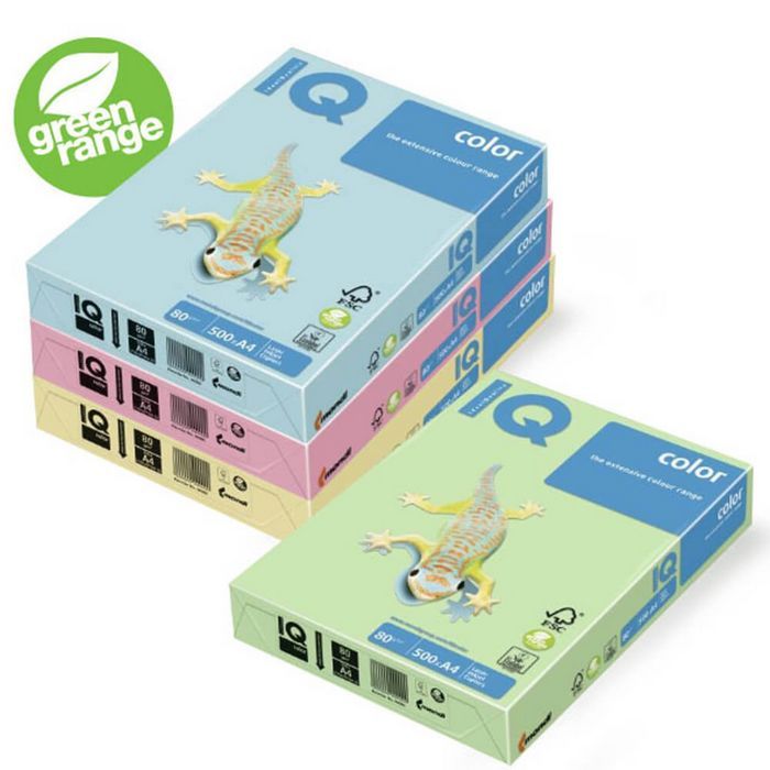 HARTIE COLOR A3 80gr, IQ, culori PASTEL, 500 coli/top