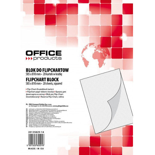HARTIE FLIPCHART 58,5 x 81 cm, top 20 coli, AR, 70 gr/mp, Office Products