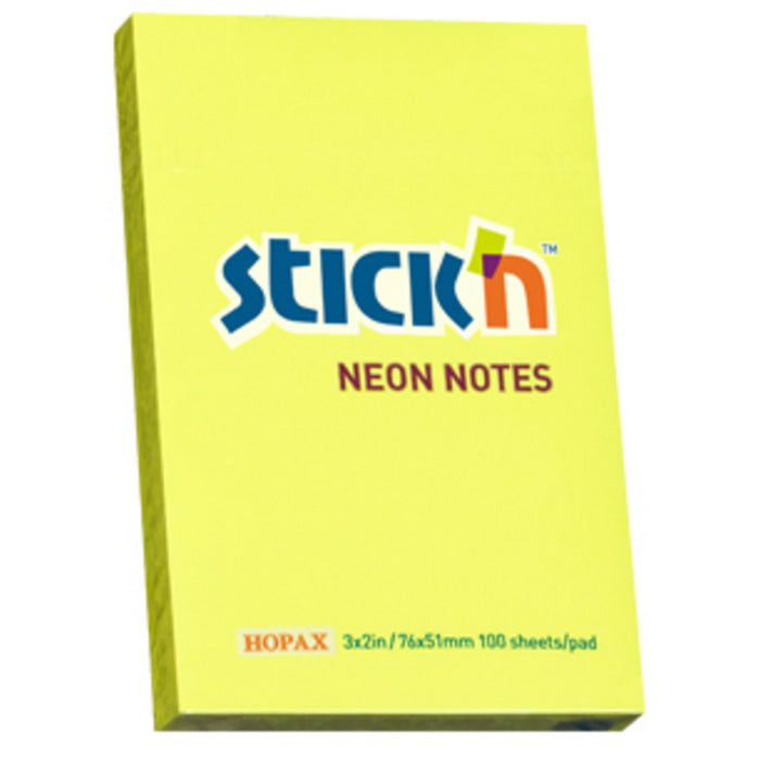 NOTES ADEZIV 51 x 76mm, , 100 file/set, CULORI NEON