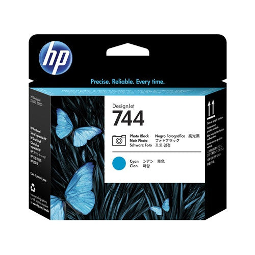 HP PRINTHEAD F9J86A No. 744 PHOTO BLACK & CYAN*
