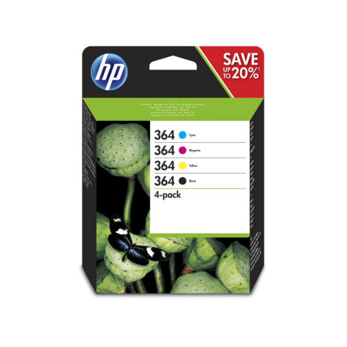 HP INK N9J73AE No. 364 BLACK, CYAN, MAGENTA YELLOW - BLACK 250pagini, C, M, Y 3*300pagini*