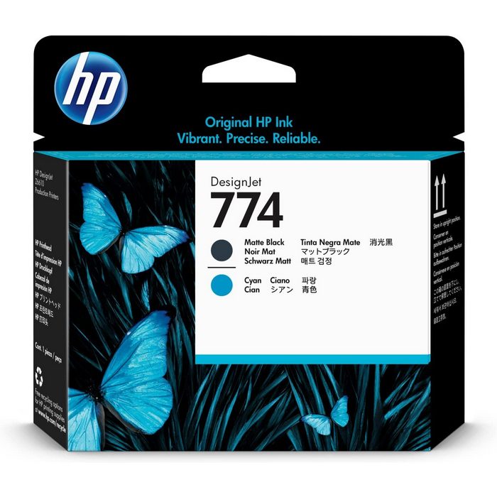 HP PRINTHEAD P2W01A No. 774 MATTE BLACK & CYAN*