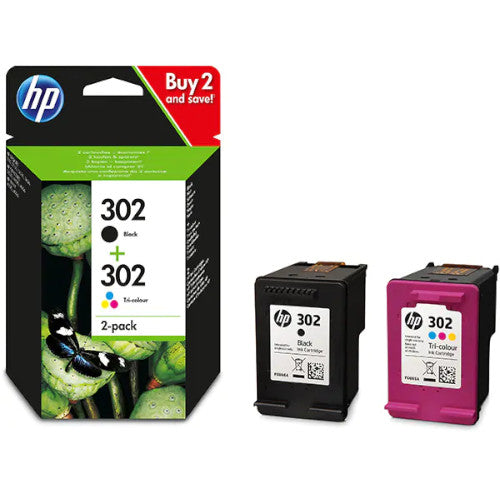 HP INK X4D37AE No. 302 BLACK & COLOR - BLACK 190pagini, COLOR 165pagini*