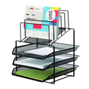 TAVA SET 3 buc + SUPORT DOCUMENTE cu 5 SEPARATOARE, din PLASA METALICA, MESH Black