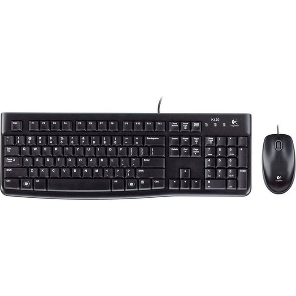 KIT cu fir Logitech MK120, Keyboard K120 + mouse B110, NEGRU, USB*