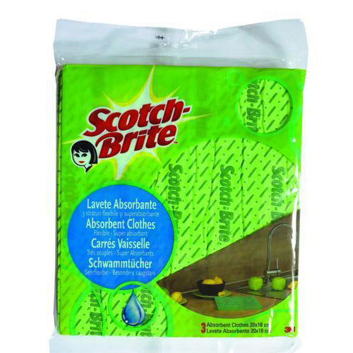 LAVETA Scotch-Brite absorbanta 3 straturi, set 3 buc, 18 x 20 cm