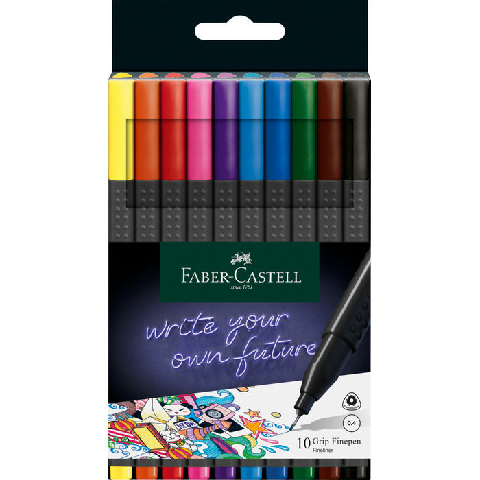 LINER FABER-CASTELL GRIP 1516 - 0,4 mm, set 10 culori