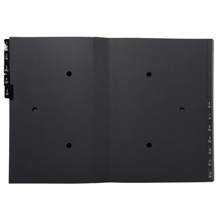 MAPA PLASTIC NEGRU A4, pentru SEMNATURI, EXACOMPTA, 1-12