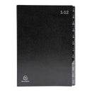 MAPA PLASTIC NEGRU A4, pentru SEMNATURI, EXACOMPTA, 1-12