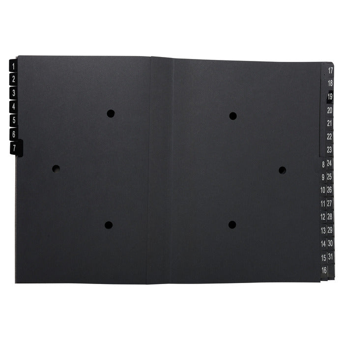 MAPA PLASTIC NEGRU A4, pentru SEMNATURI, EXACOMPTA, 1-31