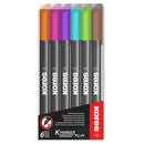 MARKER PERMANENT KORES, 1mm, set 6 culori - scriere 1,00 mm