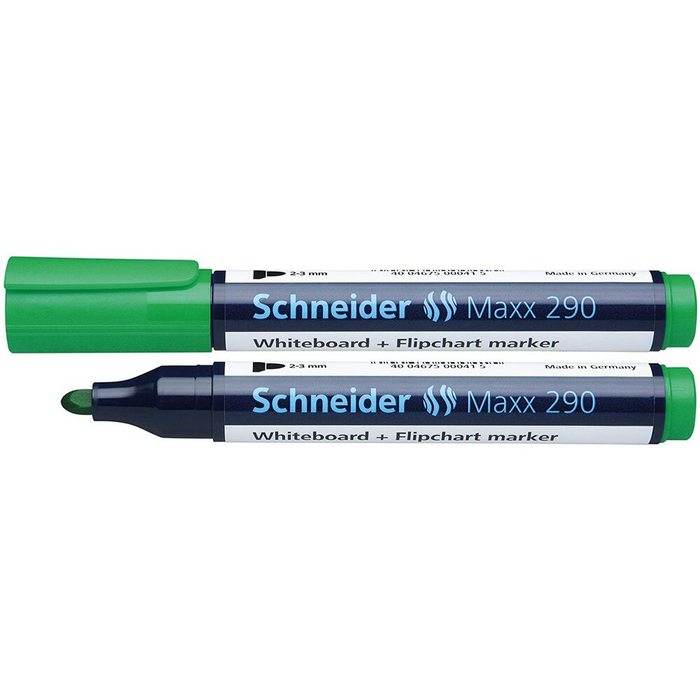 MARKER WHITEBOARD+FLIPCHART SCHNEIDER 290, set 4 culori - scriere 1,00-3,00 mm