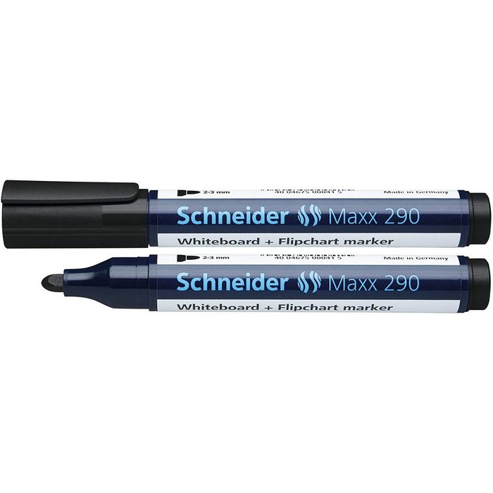 MARKER WHITEBOARD+FLIPCHART SCHNEIDER 290, set 4 culori - scriere 1,00-3,00 mm
