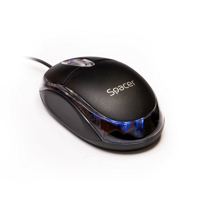 MOUSE cu fir Spacer, 800dpi, NEGRU, USB*