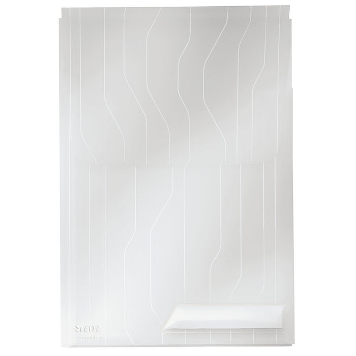 MAPA PLASTIC A4 LEITZ Combi File Jumbo, cu BURDUF si eticheta, set 3 buc, TRANSPARENTA