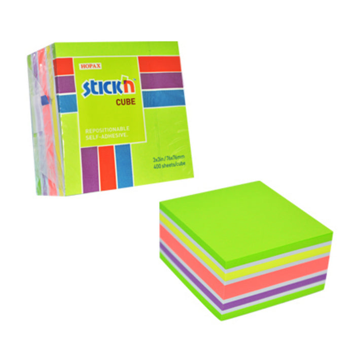 NOTES ADEZIV CUB 76 x 76mm, HO-21537, 400 file/set, MIX VERDE