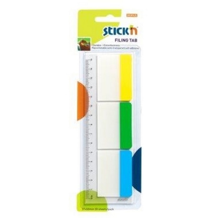 INDEX ADEZIV 37 x 50mm, HO-21359, NEON MIX, PLASTIC, 3 x 10 file/set