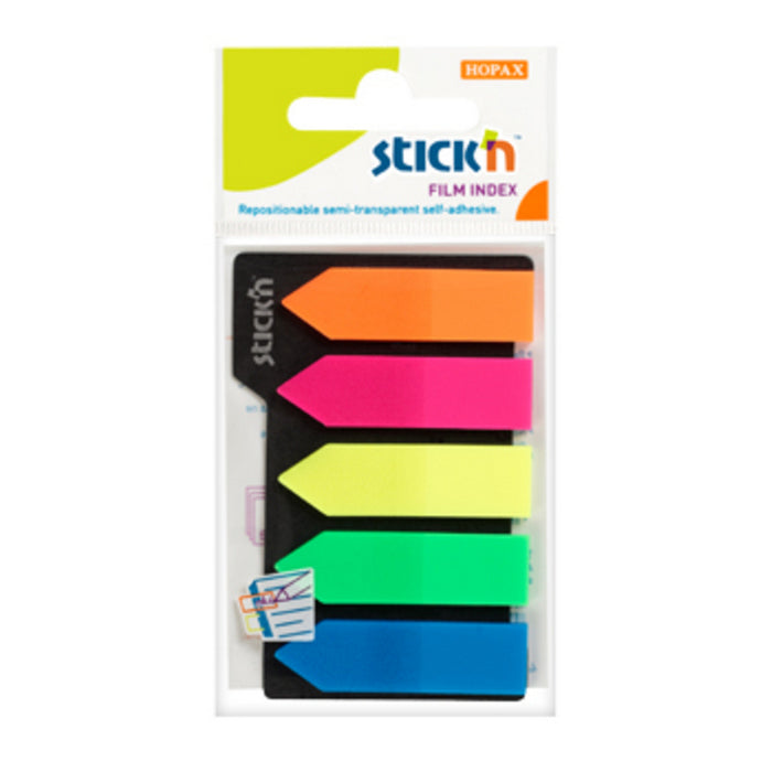 INDEX ADEZIV 12 x 45mm, HO-21143, NEON, PLASTIC, SAGEATA, 5 x 25 file/set