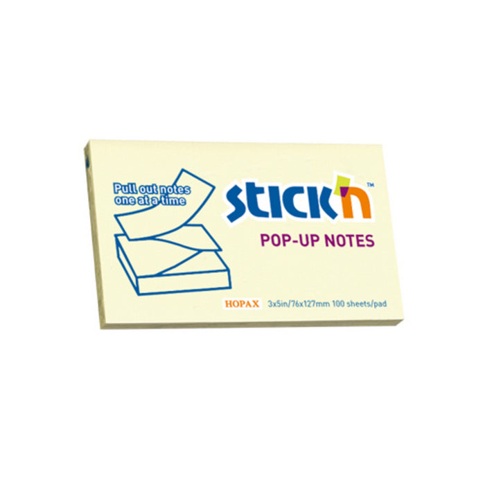 NOTES ADEZIV 76 x 127mm, HO-21396, Pop-up, 100 file/set, PASTEL GALBEN