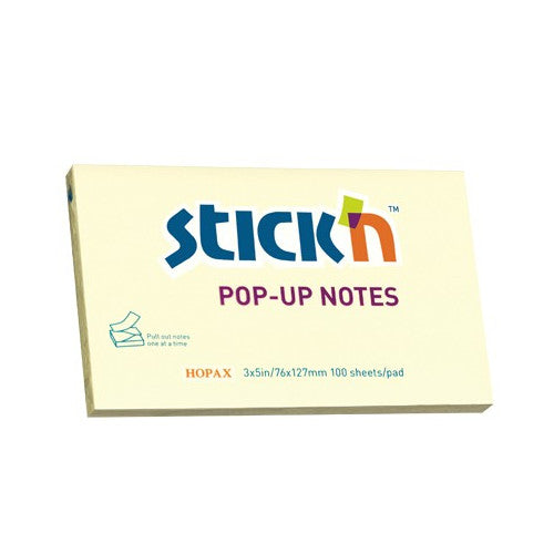 NOTES ADEZIV 76 x 127mm, HO-21396, Pop-up, 100 file/set, PASTEL GALBEN