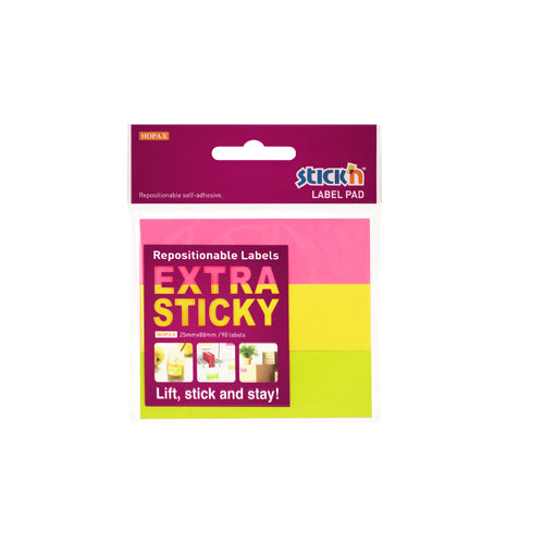 INDEX ADEZIV 25 x 88mm, HO-21681, extra-sticky NEON, 3 x 30 file/set