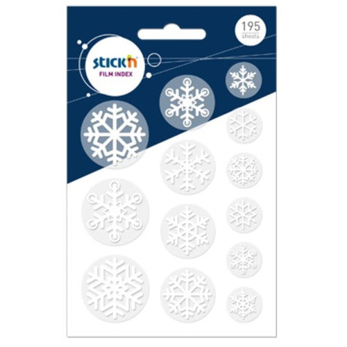 NOTES ADEZIV FORMA FULGI zapada diferite marimi HO-21764, 15 file x 13 modele/set, Stick'n Snowflake