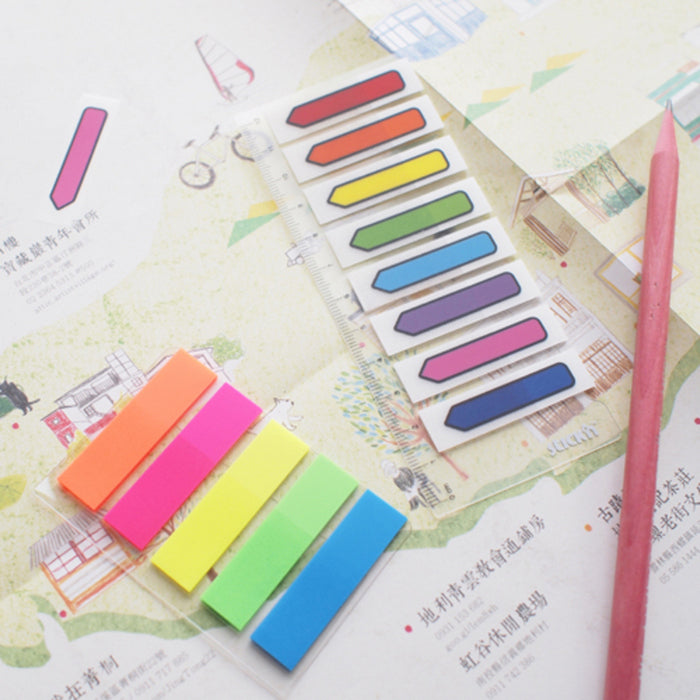 INDEX ADEZIV 12 x 45mm, HO-21466, NEON, SAGEATA, PLASTIC, 8 x 15 file/set