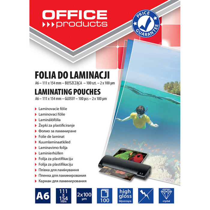 FOLIE LAMINARE A6 Office Products, 100 microni, 100 buc/top