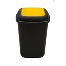 COS PLASTIC PLAFOR Quatro pentru colectare selectiva, 28 litri, negru cu CAPAC BATANT COLOR*