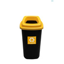COS PLASTIC PLAFOR SORT, pentru colectare selectiva, 90 litri, NEGRU cu CAPAC COLOR*