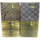 PUNGA CADOURI GIFT BAGS, carton embosat, design Black/Gold, 32 x 26 x 10 cm, modele asortate*