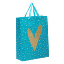 PUNGA CADOURI GIFT BAGS, carton mat 210 g, design Gold Heart, 26 x 32 x 10 cm, modele asortate*