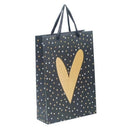 PUNGA CADOURI GIFT BAGS, carton mat 210 g, design Gold Heart, 26 x 32 x 10 cm, modele asortate*