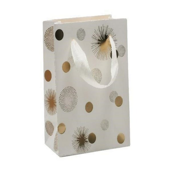 PUNGA CADOURI GIFT BAGS, carton mat 210 g, design White/Gold, 30 x 41,5 x 12 cm, modele asortate*