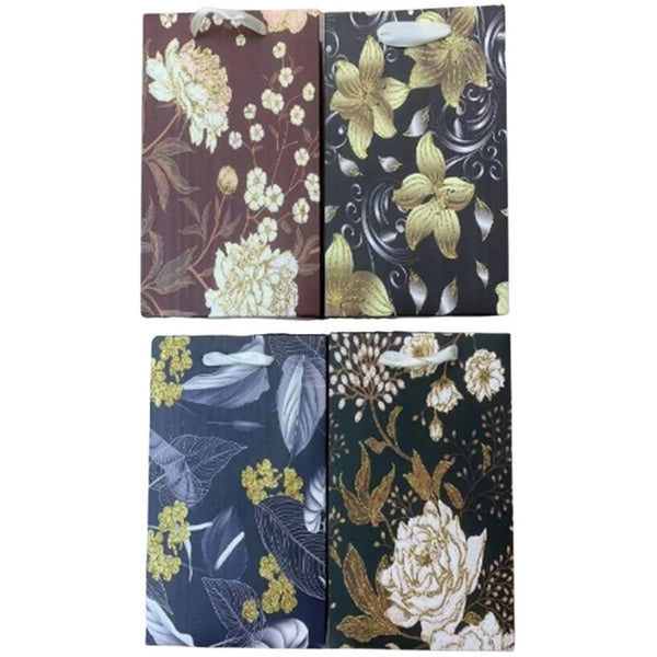 PUNGA CADOURI GIFT BAGS, carton mat 210 g, design White Flowers, 26 x 32 x 10 cm, modele asortate*